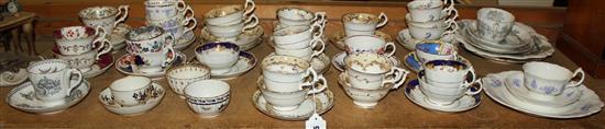Collection of gilt decorated cup & saucer sets